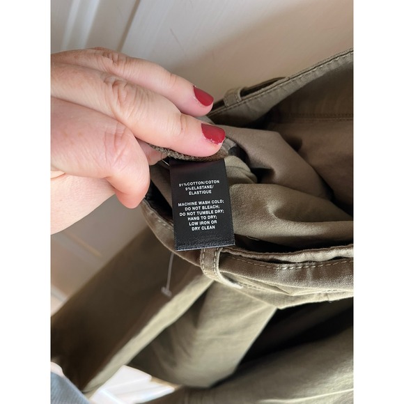 Lafayette 148 Women's Olive Belted Tie Waist Wide Leg Cropped Pants Sz 6 - Picture 4 of 5